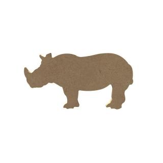 Dřevěný výřez k dekoraci Gomille, Zvířata ze ZOO varianta: Nosorožec, 15x8cm