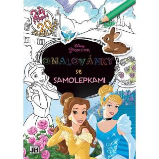 Omalovánky A4+ se samolepkami varianta: Disney princezny II - licenční