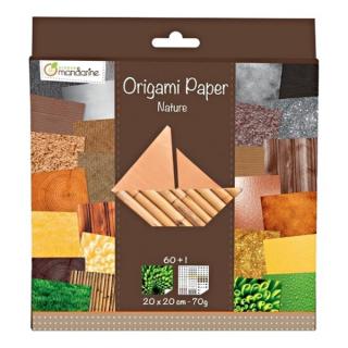 Papíry na origami 20x20cm (60ks) příroda