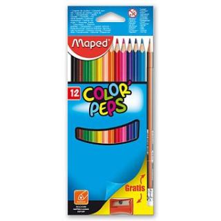 Pastelky Maped Color'Peps - 12 barev + ořezávátko a grafitová tužka