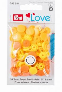 Patentky  Color snaps  PRYM LOVE varianta: Kulaté, žutá, sv. žlutá, oranžová