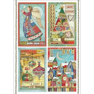 Rýžový papír Vánoční pohlednice
