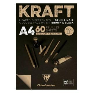 Skicák Kraft hnědo černý (90g/m2, 60 listů) A4