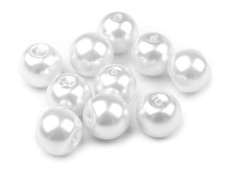 Skleněné voskové perly, bílé, různé velikosti varianta: 8mm