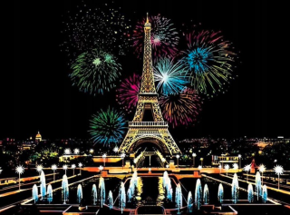 Škrabací obrázek v tubě- Eiffelova věž 75x52 cm