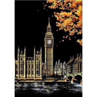 Škrabavací obrázek - Big Ben - London, 40,5x28,5cm