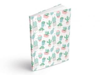 Záznamní kniha A6 - linkovaná varianta: Kaktusy