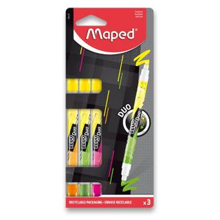 Zvýrazňovač Maped Fluo Peps Duo Neon - sada, 3 ks