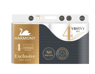 Harmony Exclusive Pure White 4vrstvý toaletní papír, role 17m, 8 rolí