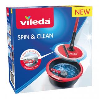 Spin & Clean – rotační kulatý mop, s rotačním válečkem pro čištění