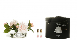 Côte Noire - Luxusní květinový difuzér - 3 Růže v oválné váze - FRENCH PINK (SILVER)