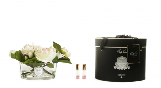 Côte Noire - Luxusní květinový difuzér - 3 Růže v oválné váze - PINK BLUSH (SILVER)