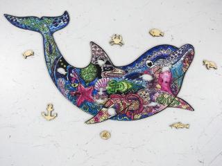 Dřevěné puzzle delfín (Dřevěné puzzle delfín)