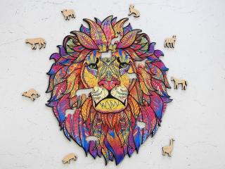 Dřevěné puzzle lev (Dřevěné puzzle lev)