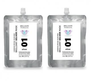 2x Brilliant Silver Maska pro barvené vlasy 200ml (Professional Color Brilliante Silver Mask   ammonia - free)