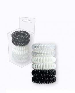 Gumičky do vlasů WIRE 6 kusů (Hair Band WIRE White-Black)