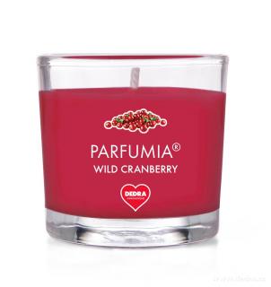 Votivní sójová vonná EKO svíce PARFUMIA®, šťavnatá brusinka WILD CRANBERRY, 55 ml