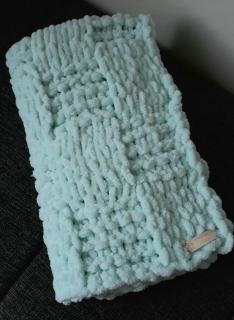 pletená dětská deka  mentolová