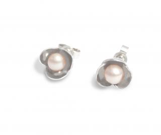 Dámské náušnice pecky Bowpearls s perlou Materiál: Zlato 585/1000, Barva perly: Tmavá