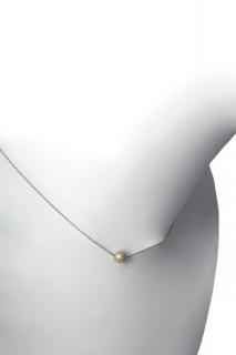 Dámský stříbrný minimalistický náhrdelník Luna se zlatou kuličkou Délka řetízku: nad-70cm