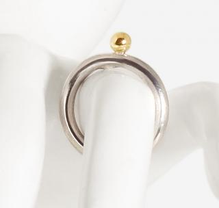 Dámský stříbrný minimalistický prsten Golden se zlatem Velikost prstenu: 45 (14,3mm)