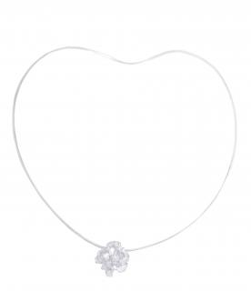Dámský stříbrný náhrdelník obruč Pulsatilla s květinou Délka řetízku: 40-45cm