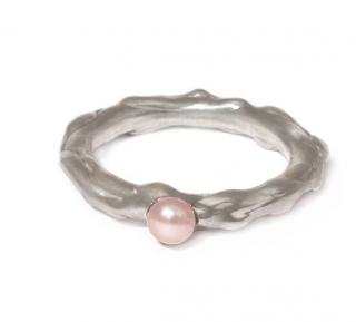 Dámský stříbrný prsten Aqua s perlou Velikost prstenu: 61 (19,5mm), Barva perly: Tmavá