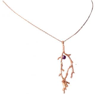 Pozlacený dámský náhrdelník Berries ze stříbra s perlou delší Délka řetízku: 40-45cm