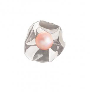 Stříbrné náušnice Wrap větší Délka řetízku: 40-45cm, Barva perly: Bílá