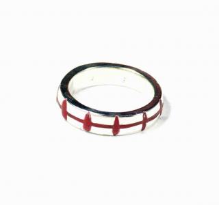 Unisex stříbrný červený prsten Velikost prstenu: 41 (13,0mm)