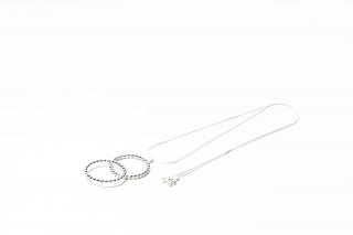 Unisex stříbrný náhrdelník Bond s kruhy Délka řetízku: nad-70cm