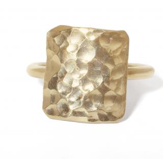 Zlatý tepaný hranatý prsten Hammer Velikost prstenu: 41 (13,0mm)