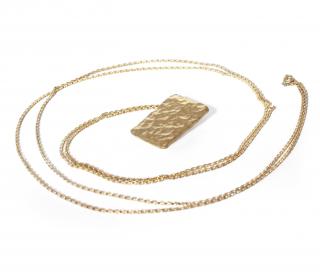 Zlatý tepaný náhrdelník Hammer Délka řetízku: 60-65cm
