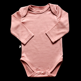 Merino body starorůžová 0-6 měsíců