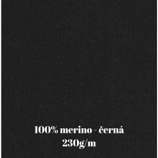 Merino zavinovací šaty Venus přeji si ušít na míru, 100% merino - černá