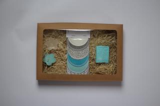 Odličovací BIO BAMBUS froté tampónky sada 5ks modré Balení: Dárkové balení s mýdlem a svíčkami