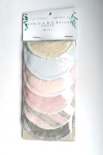 Odličovací BIO BAMBUS froté tampónky sada 5ks růžové Balení: Dárkové balení s mýdlem a svíčkami