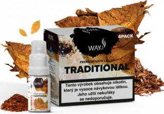 E-liquid WAY to Vape Traditional 4x10ml (Tradiční tabák) Obsah nikotinu: 12mg