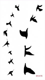Létající ptáci - Voděodolné tetování na nohu Černá
