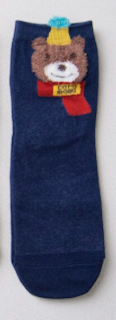 Medvěd v čepici a šále - modrá a červená varianta 35-38, Modrá