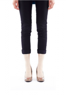 Stripe ponožky - Proefdesigns ONE SIZE (22-25cm), Bílá
