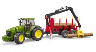 Traktor John Deere 7930 s lesnickým přívěsem