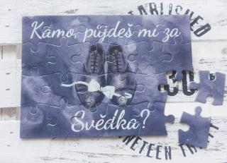 Puzzle pro svědka boty s motýlkem