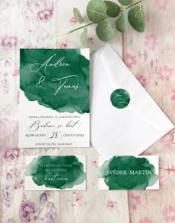 Svatební oznámení emerald T12 tiskovina: obálka bílá