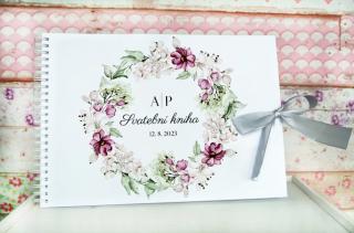 Svatební oznámení květinový věnec T6 tiskovina: svatební kniha A4 kroužková vazba