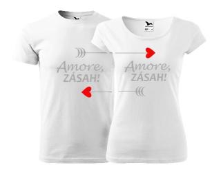 Amore zásah - tričko pro páry Barva: Černá, Dámské tričko: XL, Pánské tričko: XL