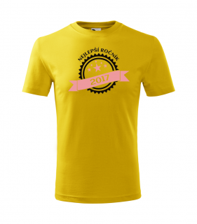 Nejlepší ročník - Narozeninové tričko pro holky Barva: Žlutá, Velikost dítěte: 110 cm/4 roky