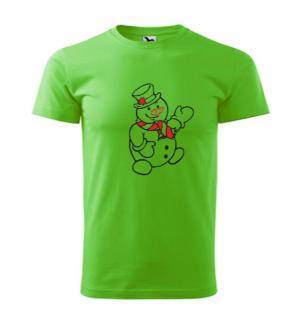 Pánské tričko - červený sněhulák Barva: Apple Green, Velikost: XL