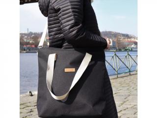 Shopper - taška - různé barvy Barva: černá světle šedý popruh