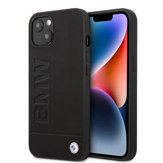 BMW Leather Hot Stamp Zadní Kryt pro iPhone 14 Black